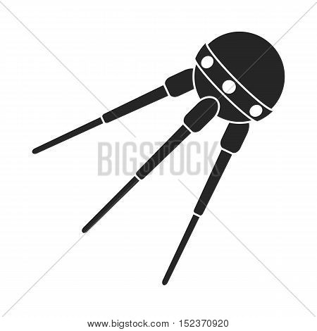 Sputnik One icon in  black style isolated on white background. Space symbol vector illustration.