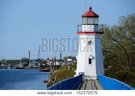Cheboygan Crib Light, built in 1884, Lake Huron, Michigan, USA