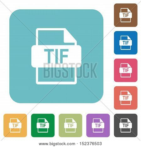 Flat TIF file format icons on rounded square color backgrounds.