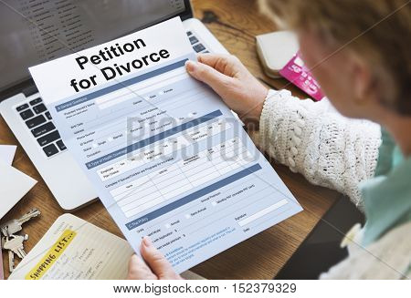 Petition Divorce Arguing Conflict Despair Breakup Concept