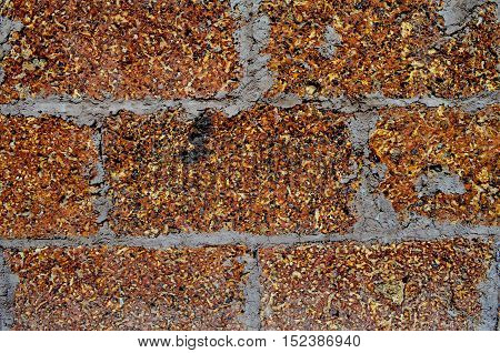 Background art on walls built with bricks.