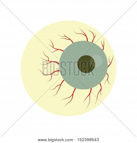 Bloodshot eyeball zombie monster. Halloween zombie eye. vector illustration.