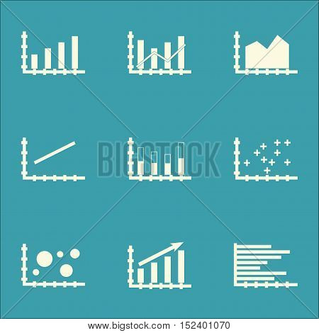 Set Of Graphs, Diagrams And Statistics Icons. Premium Quality Symbol Collection. Icons Can Be Used F