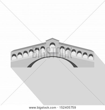 Rialto Bridge, Venice icon. Flat illustration of Rialto Bridge vector icon for web isolated on white background