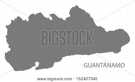 Guantanamo Province in Cuba Map grey illustration high res
