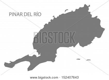Pinar del Rio Cuba Map grey illustration high res