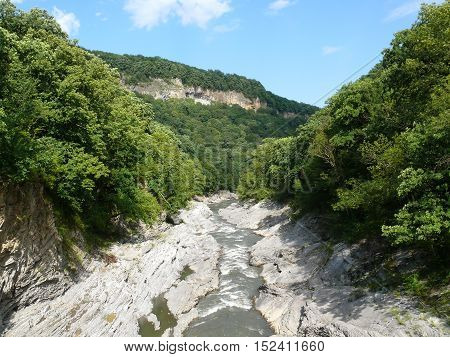 mountain river in the Krasnodar reserve. summertime