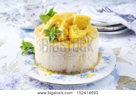 Lemon Cheesecake on Plate