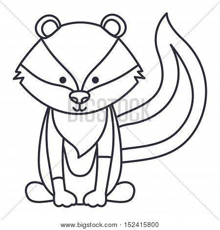 skunk cartoon icon. Cute animal creature and little theme. Isolated design. Vector illustration