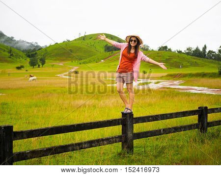 Women at Phu Khao Ya (Grass hill) in Ranong, Thailand