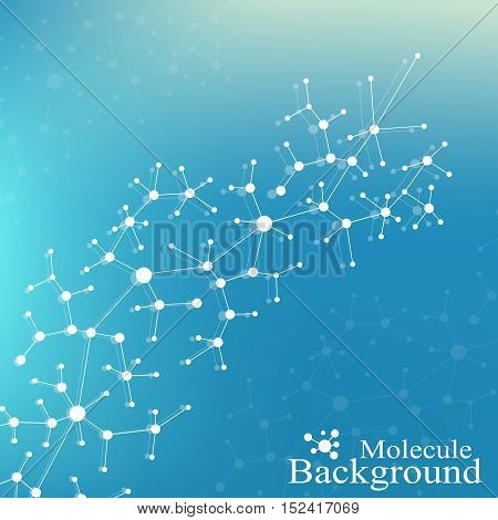 Structure molecule atom dna and communication background. Concept of neurons. Scince illustration of a DNA molecule and neurons. Nervous system. Medical scientific backdrop. Vector illustration