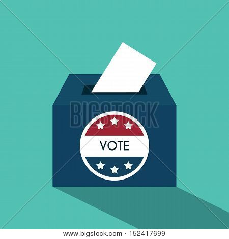 Presidential Election Day Vote Box. American Flag's Symbolic Elements - Red Stripes and White Stars.