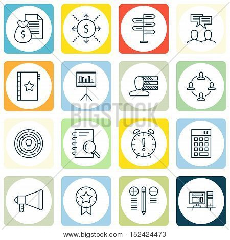 Set Of Project Management Icons On Collaboration, Time Management And Money Topics. Editable Vector