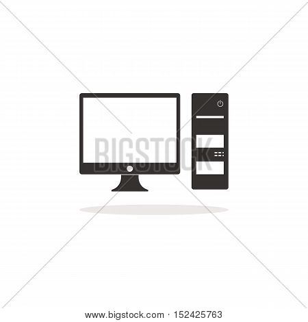 Computer icon, Computer set , Office Computer