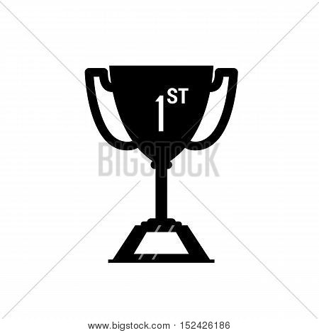 Winner Trophy Cup Icon. Sport Competition Silhouette Symbol. Vector Illustration.