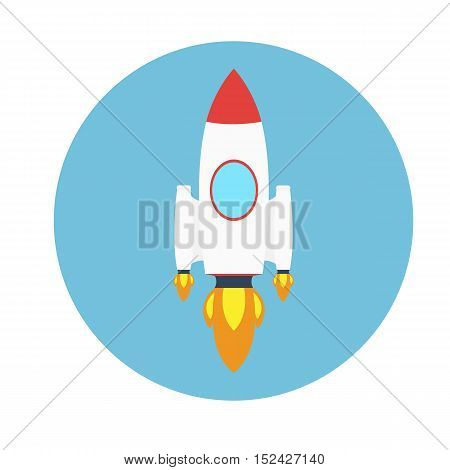 Vector Rocket Icon, Rocket Ship In A Flat Style, Project Start Up