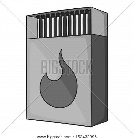 Box matches icon. Gray monochrome illustration of box matches vector icon for web