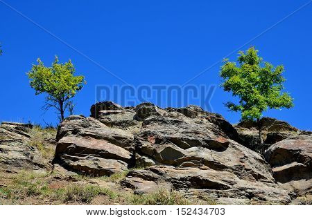 Landscape Donetsk range solnetsnuyu in clear weather.
