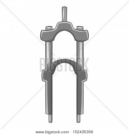 Fork for bicycle icon. Gray monochrome illustration of fork for bicycle vector icon for web
