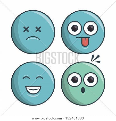 collection set emoticons differents expression vector illustration eps 10
