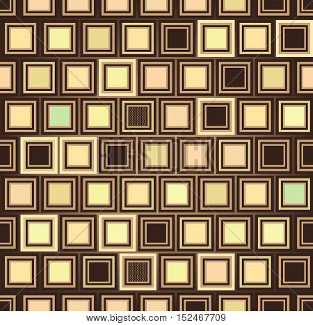 Sealess background with square shape pattern. Abstract geometric ornament