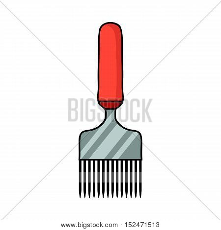 Uncapping fork icon in cartoon style isolated on white background. Apairy symbol vector illustration