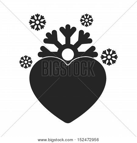 Heart icon in black style isolated on white background. Romantic symbol vector illustration.