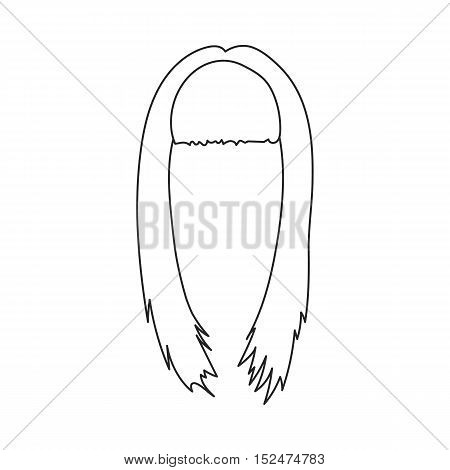 Woman's hairstyle icon in outline style isolated on white background. Beard symbol vector illustration.