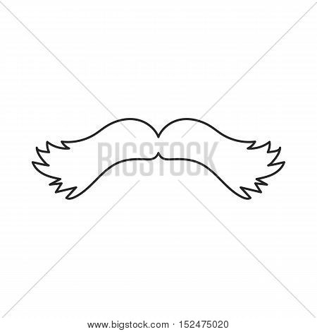 Man's mustache icon in outline style isolated on white background. Beard symbol vector illustration.
