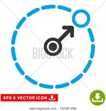 Round Area Border EPS vector pictogram. Illustration style is flat iconic bicolor blue and gray symbol on white background.
