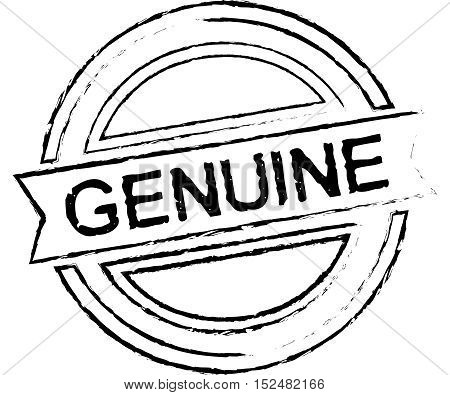 Genuine black grunge rubber stamp isolated on white background
