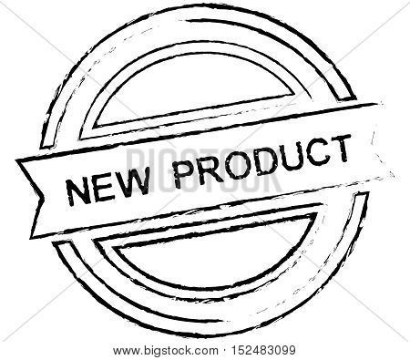 Black grunge New Product rubber stamp isolated on white background