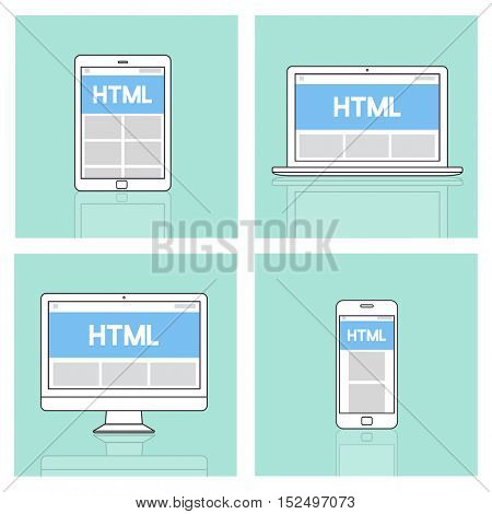 Web Design Template Copy Space Concept