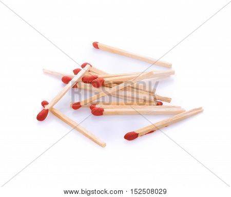 group of matches isolated on white background