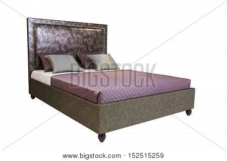 double bed isolated under the white background