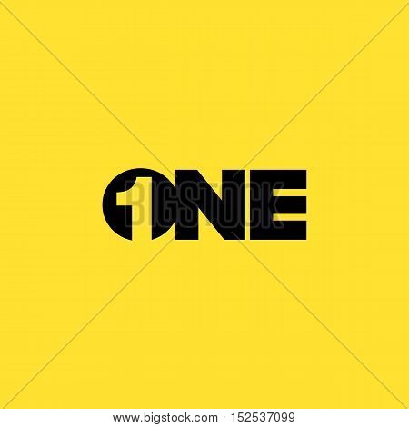 Creative Number one negative space logo concept