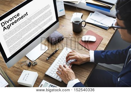 Divorce Agreement Decree Document Break up Concept