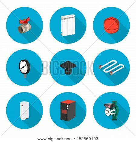 flat icons set heating in vector format eps10