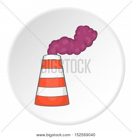 Factory chimney icon. Flat illustration of factory chimney vector icon for web