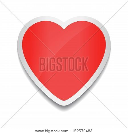 Red heart icon. Love symbol, heart color image, heart love web icon, heart concept for design, red heart illustration