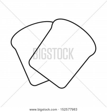 Toast icon in outline style isolated on white background. Bread symbol vector illustration.