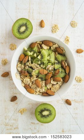 Healthy breakfast. Health and diet concept selective focus close up top view