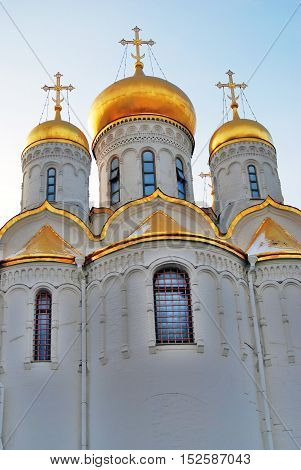 Annunciation cathedral of Moscow Kremlin. UNESCO World Heritage Site. Color photo.
