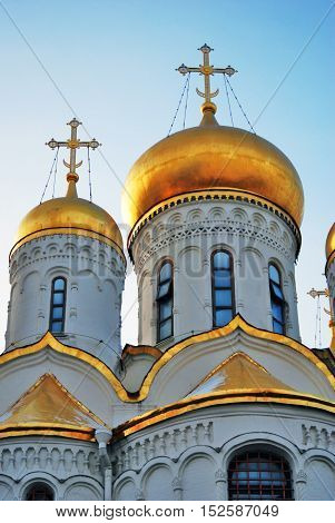 Annunciation cathedral of Moscow Kremlin. UNESCO World Heritage Site. Color photo.