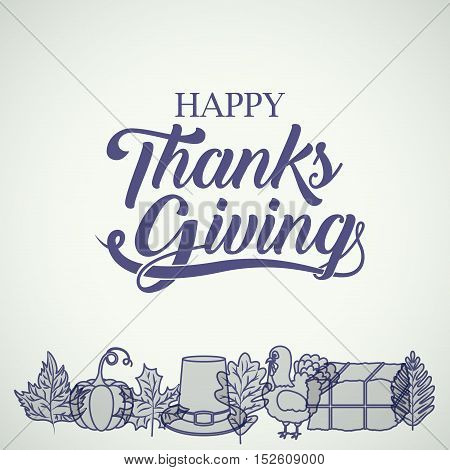 Hay hat leaf pumpkin and tukey icon. Thanksgiving and autumn season theme. Silhouette design. Vector illustration