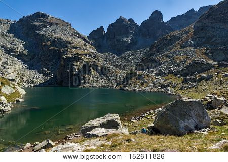 Panorama of The Scary lake and Kupens peaks, Rila Mountain, Bulgaria