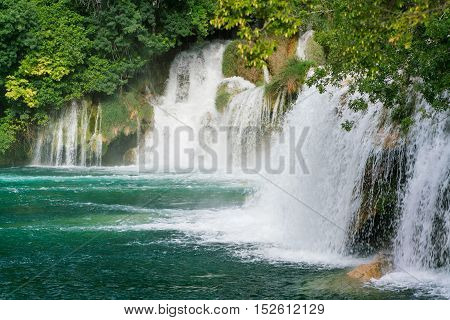 Waterfalls at Krka National Park in Croatia