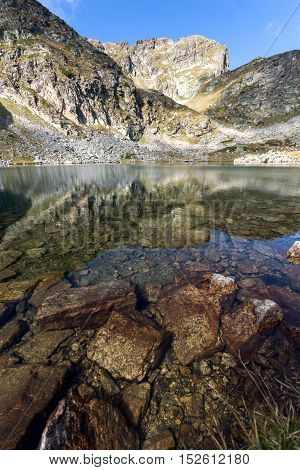 Landscape Elenski lakes and Malyovitsa peak, Rila Mountain, Bulgaria