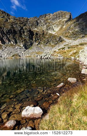 Clear waters of Elenski lakes and Malyovitsa peak, Rila Mountain, Bulgaria