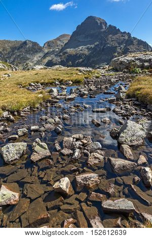 Amazing view of Orlovets peak from Elenski lakes, Rila Mountain, Bulgaria